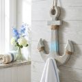 Anker om op te hangen, haak voor maritieme decoratie, houten badkamerdecoratie, vintage look H39cm | Floristik24.nl