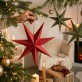 Papieren kerstster met jute voor een sfeervolle decoratie. | Floristik24.nl