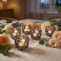 Glazen kaarsenhouders/theelichthouders, grijs, Ø7cm, H7cm, 6 stuks | Floristik24.nl