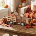 Tafeldecoratie herfstpompoendecoratie bestelwagen hout 20×7,5×12,5cm | Floristik24.nl