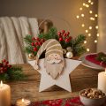Ster gemaakt van hout kabouter goud witte tafeldecoratie 15,5×6×16,5cm | Floristik24.nl