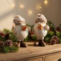 Kerstfiguren vogel met hoed beige 11,5x8x14cm 2st | Floristik24.nl