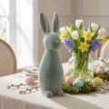 Decoratief paashaasje, fluweelachtig grijsgroen, H47cm | Floristik24.nl