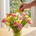 Bloemsteker vlinder deco houtkleurig 8,5cm 12st | Floristik24.nl