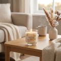 Geurkaars in glas, vanille en witte musk, 3h, H8,5cm | Floristik24.nl