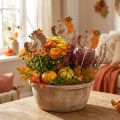 Floristik24 Egel met kind op een bloemensteker, herfstdecoratie, hout, 8,5 cm, 8 stuks