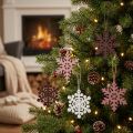 Kerstboomdecoratie sneeuwvlok hanger hout 8cm 36 st | Floristik24.nl