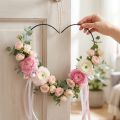 Metalen ring hartvorm, hangende decoratie metaal, decoratieve lus zwart B32,5cm 4 stuks | Floristik24.nl