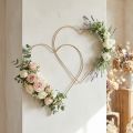 Metalen ring hartvorm, hangende decoratie metalen decoratielus goud 32,5cm 4 stuks | Floristik24.nl