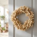 Deurkrans, decoratieve krans, gedroogde bloemenkrans, fluweelgras, Lagurus, boho-stijl, natuurlijke decoratie, Ø31cm | Floristik24.nl