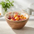 Decoratieve schaal van mangohout, schaal van perzikhout Ø12,5 cm | Floristik24.nl