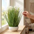 Decoratief gras met Cosmea bloemen in een schaal H45cm | Floristik24.nl