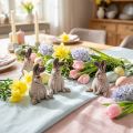 Paashaas Keramiek Grappig Decoratief Konijn Bruin H7cm 6 st | Floristik24.nl
