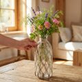 Decoratieve flesglazen macramé flesvaas Ø10cm H27cm | Floristik24.nl