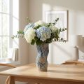 Koraal decoratieve vaas keramiek blauw beige gebogen H20cm | Floristik24.nl