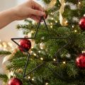 Grote zwarte glitter hangende sterren, Ø24cm, kerst- en feestversiering, set van 6 | Floristik24.nl
