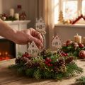 Sierpluggen Kerstversiering huisjes hout 4,5x5cm 12 st | Floristik24.nl