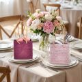 Cadeautasje met handvatten in bordeaux roze 10,5 cm 8 st | Floristik24.nl