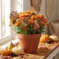 Houten bloemstokjes, eikels, herfstdecoratie, 7x10cm, 12 stuks | Floristik24.nl