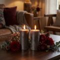 Premium pilaarkaarsset van 2, koperen metallic look, Ø85mm, H120mm - Elegante tafeldecoratiekaars | Floristik24.nl