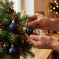 Mini kerstballen, blauw, onbreekbare mix, Ø3cm, 14 stuks | Floristik24.nl