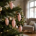 Kerstkegelglas Roze glazen kegel Kerstmis 6,5cm 10st | Floristik24.nl