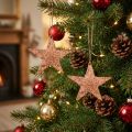 Koperen ster om op te hangen, kerstboomversiering, metalen hangers 8 × 9cm 2st | Floristik24.nl