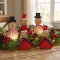 Deco figuur sneeuwpop hout 10cm 9 st | Floristik24.nl