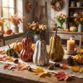 Houten peer peer houten decoratie herfst rood geel wit 12×6cm 3 stuks | Floristik24.nl