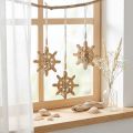 Houten stuurwiel decoratie metalen vis hanger Ø12cm 3 stuks | Floristik24.nl