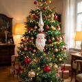 Boomtopper glas Kerstman Kerstboomtopper 34cm | Floristik24.nl