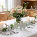 Strooidecoratie houten tafeldecoratie witte bloemen Ø2cm–6cm 20 st | Floristik24.nl
