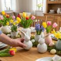 Paashaas decoratiefiguren konijnen met stippenpatroon 17cm 2st | Floristik24.nl