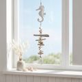 Maritieme Decoratie Garland Drijfhout Schelpen Zeepaardje Wit 55cm | Floristik24.nl