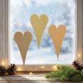 Hangende decoratie raam metalen harten, decoratieve harten om op te hangen beige/geel/oranje H15cm 6 st. | Floristik24.nl