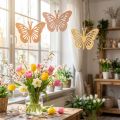 Decoratieve vlinders decoratie hanger oranje/roze/geel 12cm 12 stuks | Floristik24.nl