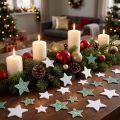 Strooidecoratie Kerst strooisterren groen wit Ø4/5cm 40 st | Floristik24.nl