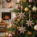 Kersthanger deco ster om op te hangen roze 4st | Floristik24.nl
