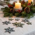 Deco sterren hout blauw, groen houten sterren kerst 4cm mix 36st | Floristik24.nl