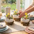 Paasnestkommetje in eivorm voor lentedecoratie, 11 cm, 4 stuks | Floristik24.nl