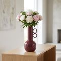 Moderne, artistieke vaas met een lange hals en ronde handvatten voor stijlvolle interieurs, 24 cm. | Floristik24.nl