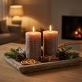 Effen bruine pilaarkaarsen, 85 x 150 mm, set van 2 – Decoratieve kaarsen voor een gezellige sfeer en feestelijke gelegenheden | Floristik24.nl