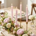Conische kaarsen, effen kleur, lichtroze, roze, 22×240 mm, 12 stuks | Floristik24.nl