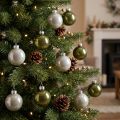 Kerstballen mini glas groen zilver 4 cm 24 stuks | Floristik24.nl