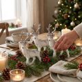 Decoratief Rendier Wit met Glitter – Winter Kerstdecoratie 20cm 3st | Floristik24.nl