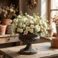 Plantenbeker Kelk Antiek Look Zwart Bruin Ø20cm H15cm | Floristik24.nl