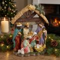 Kerststal met figuren Kerststal 15,5×7×20cm | Floristik24.nl
