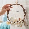 Maritieme decoratieve ring met zeeslakken en schelpen - naturel wit, Ø 25 cm - perfect voor kustgeïnspireerde decoratie | Floristik24.nl