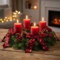 Fluwelen lint kerstster lint rood goud B25mm L8m | Floristik24.nl