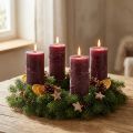 Effen gekleurde kaarsen bordeaux 50x100mm 4st | Floristik24.nl